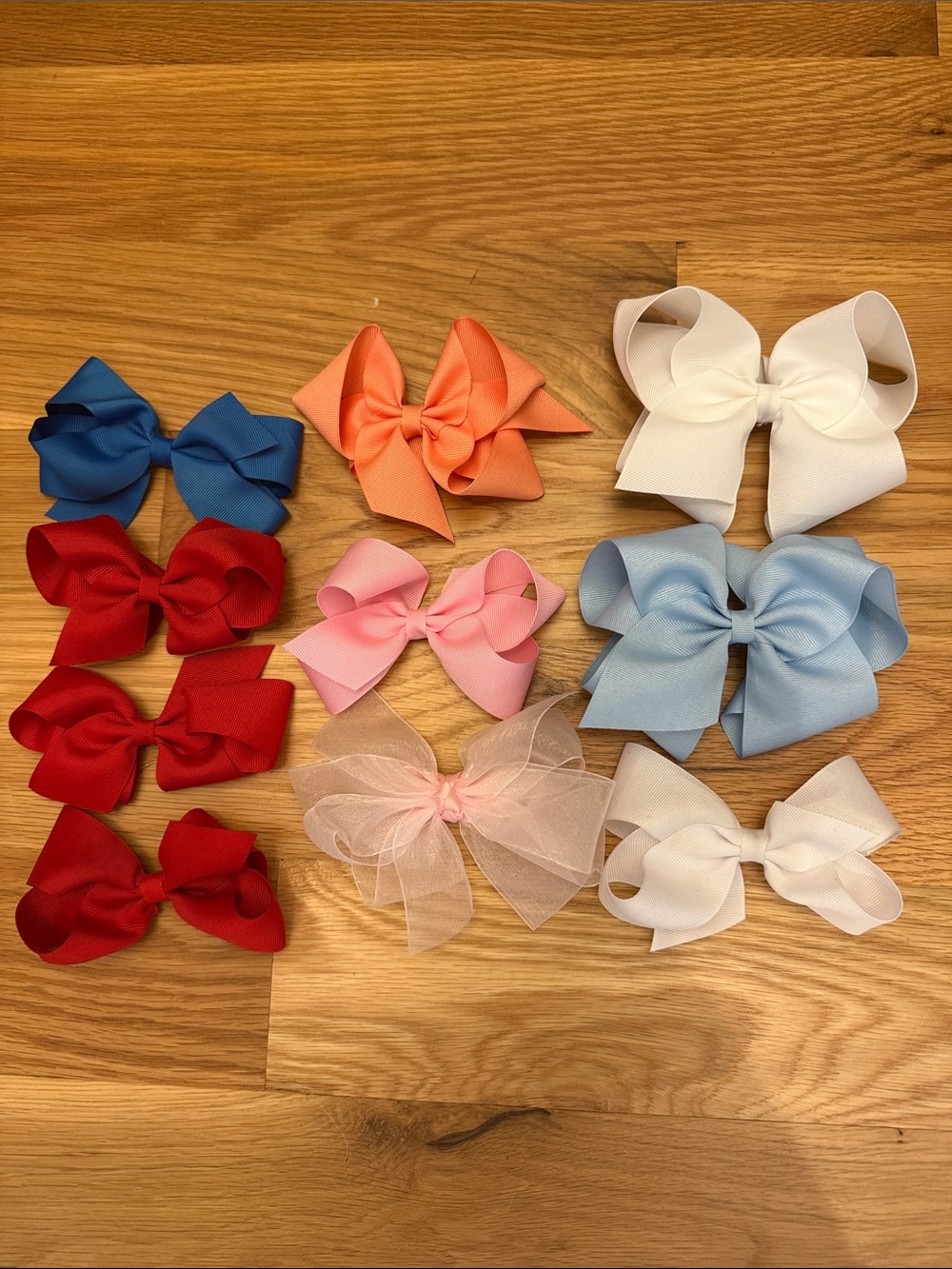 Wee Ones Hair Bow Set in Red, Blue, Pink, Peach, White, Light Blue